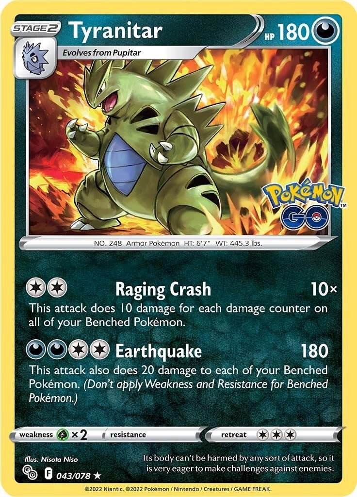 Pokemon Tyranitar 043/078 Pokemon GO Holo