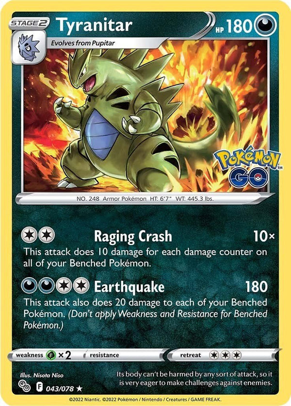 Pokemon Tyranitar 043/078 Pokemon GO Holo