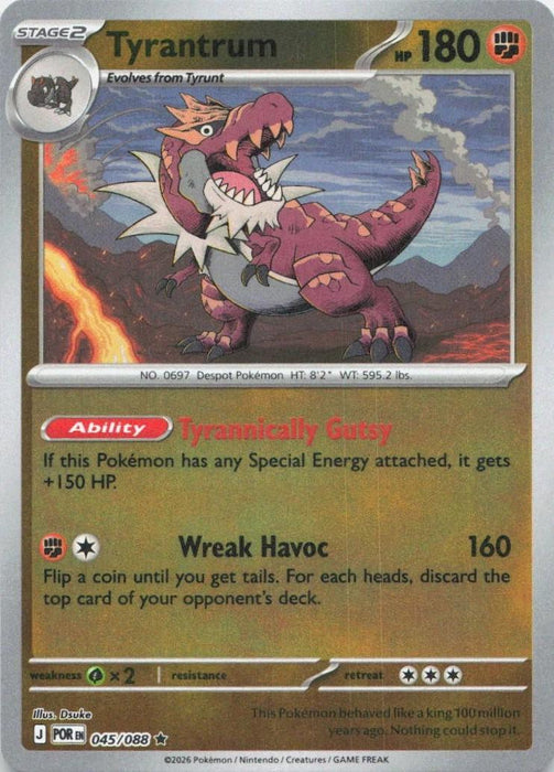 Pokemon Tyrantrum 045/088 ME03: Perfect Order Holo - Eterna Cards