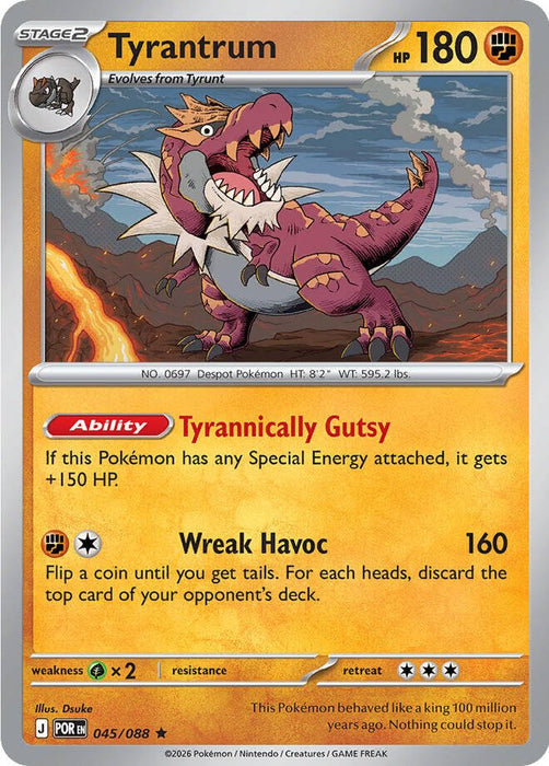 Pokemon Tyrantrum 045/088 ME03: Perfect Order Holo - EternaCards