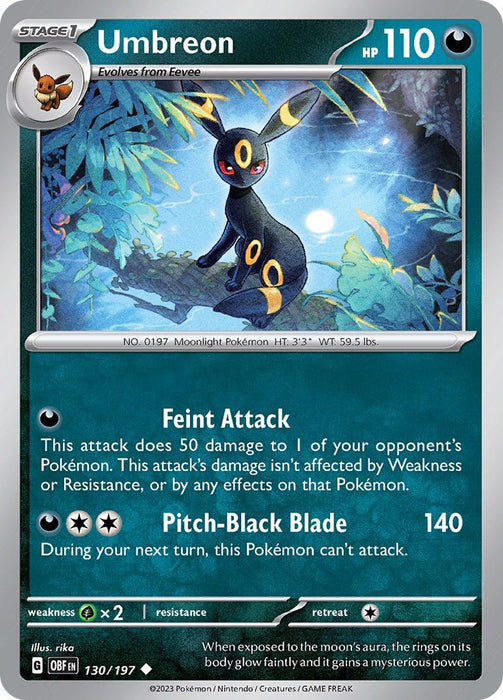 Pokemon Umbreon 130/197 SV03: Obsidian Flames Normal - EternaCards