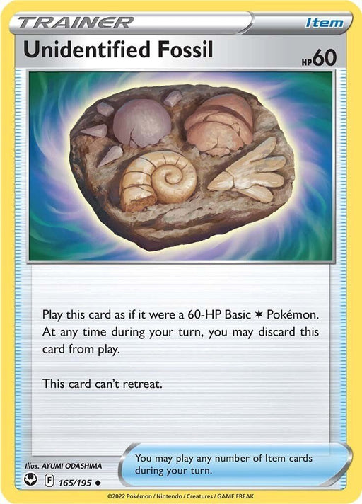 Pokemon Unidentified Fossil 165/195 SWSH12: Silver Tempest Reverse Holo - EternaCards
