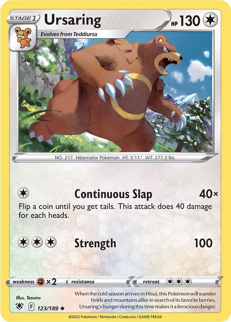 Pokemon Ursaring 123/189 SWSH10: Astral Radiance Normal