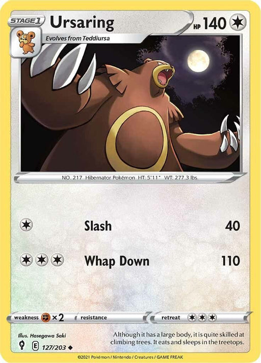 Pokemon Ursaring 127/203 SWSH07: Evolving Skies Normal - Eterna Cards