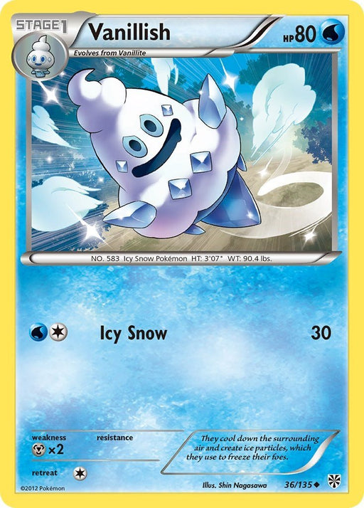 Pokemon Vanillish 36/135 Plasma Storm Reverse Holo - Eterna Cards