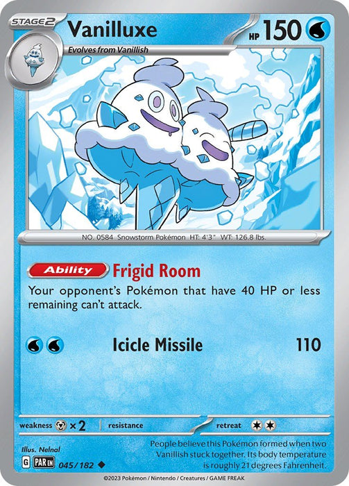 Pokemon Vanilluxe 045/182 SV04: Paradox Rift Normal - Eterna Cards