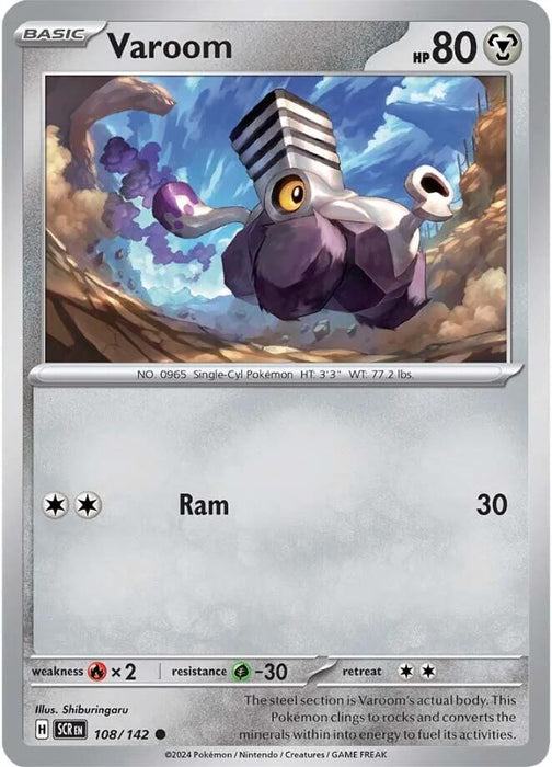 Pokemon Varoom 108/142 SV07: Stellar Crown Reverse Holo - EternaCards