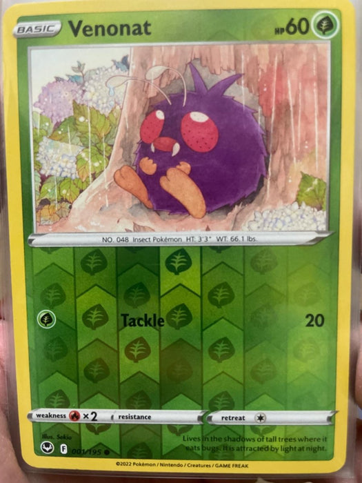 Pokemon Venonat 001/195 SWSH12: Silver Tempest Normal - Eterna Cards