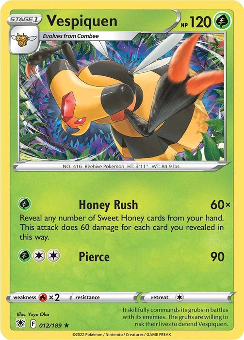 Pokemon Vespiquen 012/189 SWSH10: Astral Radiance Reverse Holo - EternaCards