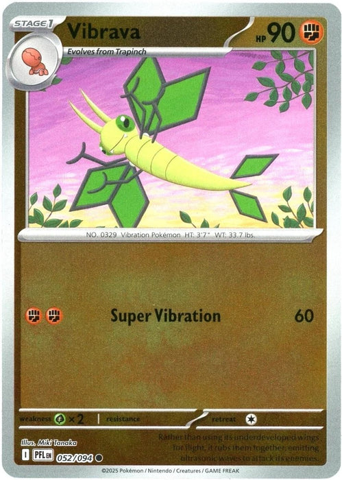 Pokemon Vibrava 052/094 ME02: Phantasmal Flames Normal - Eterna Cards