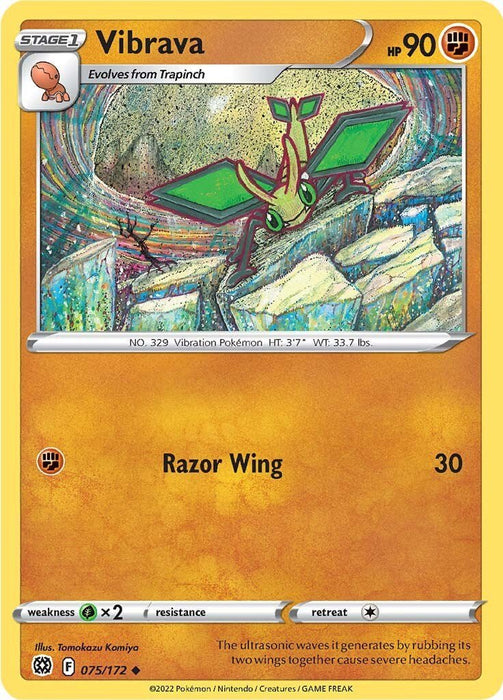 Pokemon Vibrava 075/172 SWSH09: Brilliant Stars Normal - EternaCards