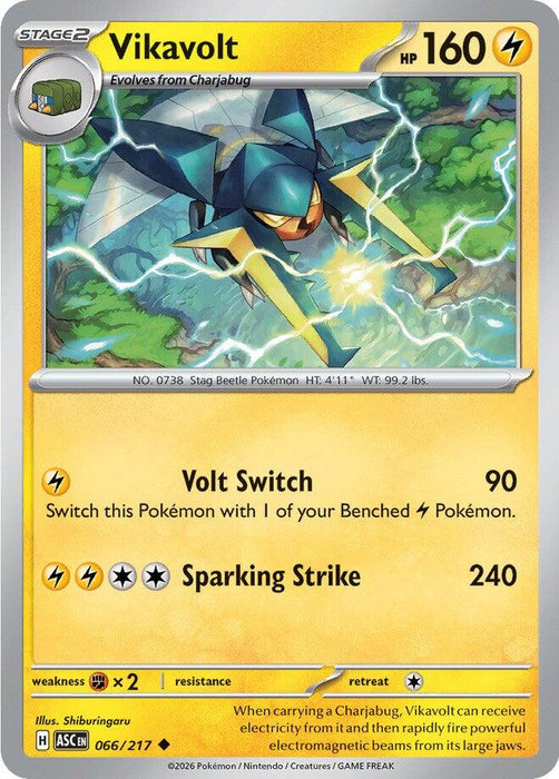 Pokemon Vikavolt - 066/217 ME: Ascended Heroes Normal - EternaCards