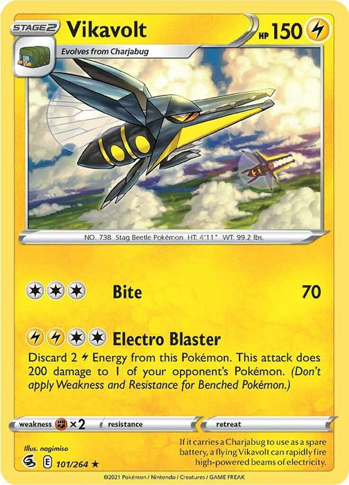 Pokemon Vikavolt 101/264 SWSH08: Fusion Strike Reverse Holo - EternaCards