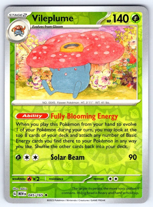 Pokemon Vileplume 045/165 SV: Scarlet & Violet 151 Holo - Eterna Cards