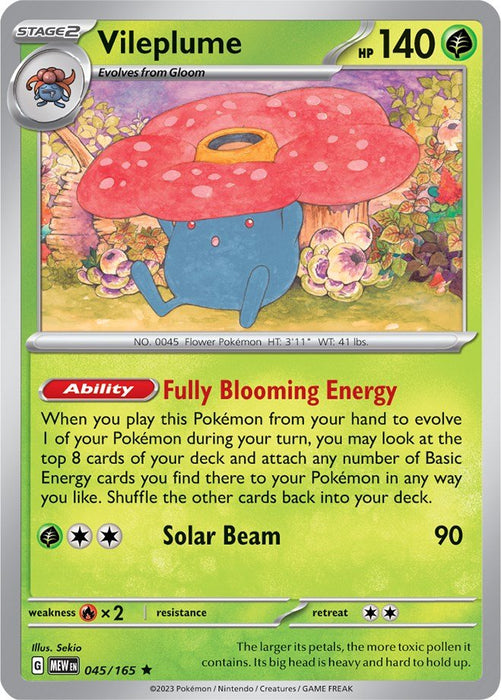 Pokemon Vileplume 045/165 SV: Scarlet & Violet 151 Reverse Holo - EternaCards