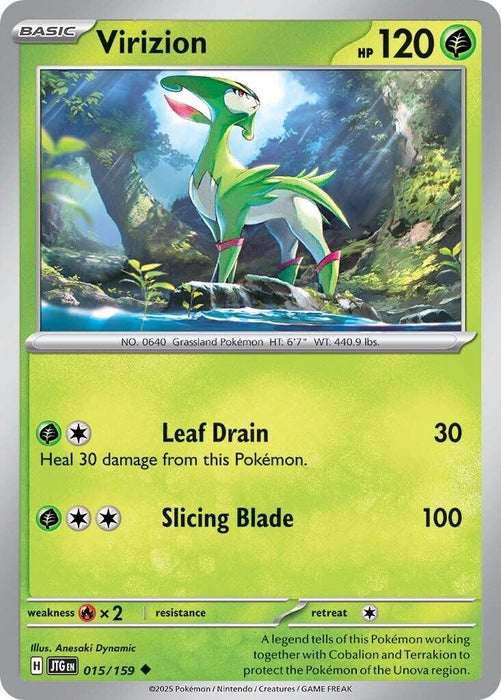 Pokemon Virizion 015/159 SV09: Journey Together Normal - Eterna Cards