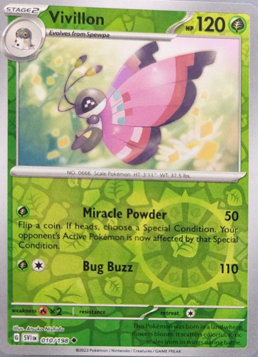 Pokemon Vivillon 010/198 SV01: Scarlet & Violet Base Set Normal - Eterna Cards
