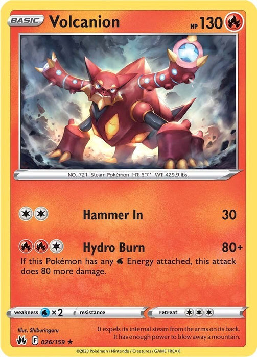 Pokemon Volcanion 026/159 SWSH: Crown Zenith Holo - EternaCards