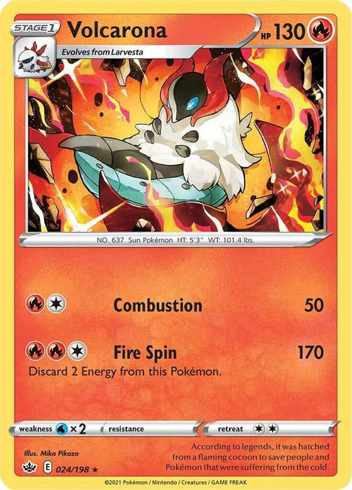 Pokemon Volcarona 024/198 SWSH06: Chilling Reign Reverse Holo - EternaCards