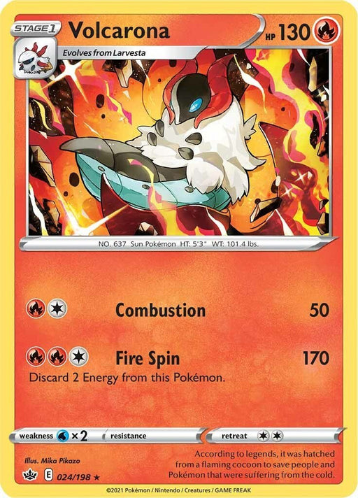Pokemon Volcarona 024/198 SWSH06: Chilling Reign Reverse Holo - EternaCards