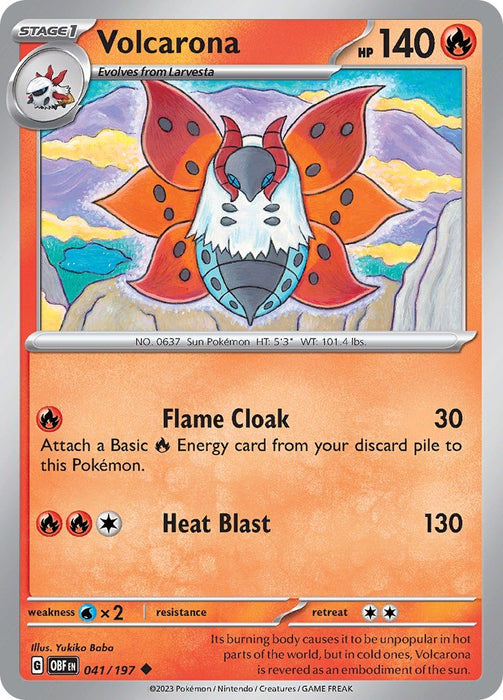Pokemon Volcarona 041/197 SV03: Obsidian Flames Normal - EternaCards
