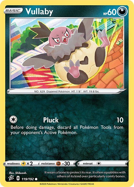 Pokemon Vullaby 119/192 SWSH02: Rebel Clash Reverse Holo - EternaCards