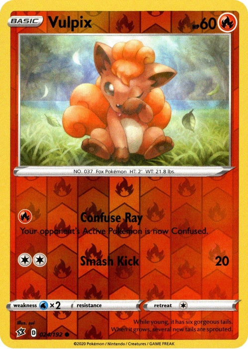 Pokemon Vulpix 024/192 SWSH02: Rebel Clash Reverse Holo - Eterna Cards