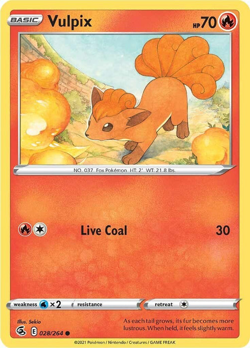 Pokemon Vulpix (28) 028/264 SWSH08: Fusion Strike Reverse Holo - EternaCards