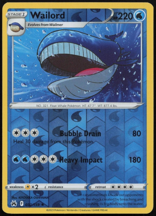 Pokemon Wailord 032/159 SWSH: Crown Zenith Normal - Eterna Cards