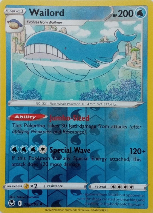 Pokemon Wailord 038/195 SWSH12: Silver Tempest Normal - Eterna Cards