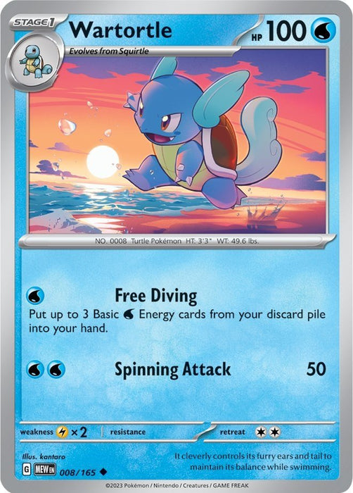 Pokemon Wartortle - 008/165 008/165 SV: Scarlet & Violet 151 Normal - EternaCards
