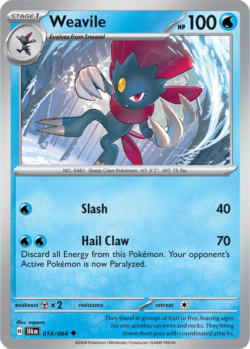 Pokemon Weavile 014/064 SV: Shrouded Fable Reverse Holo - EternaCards