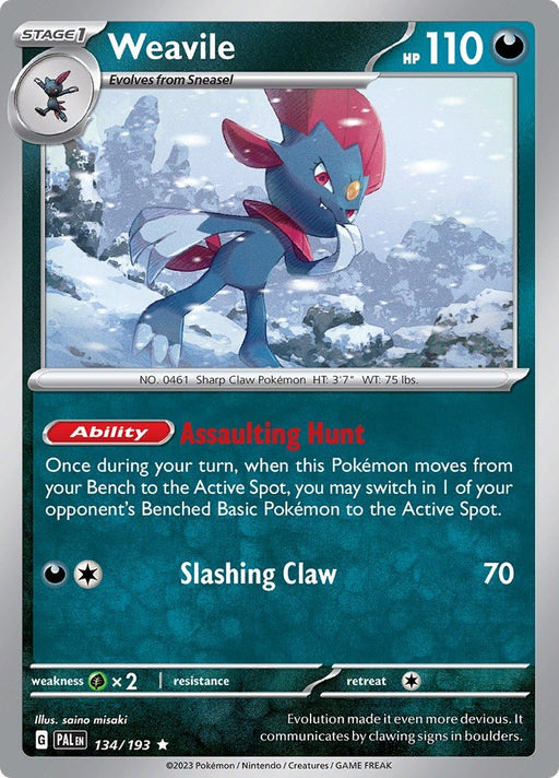 Pokemon Weavile 134/193 SV02: Paldea Evolved Holo - EternaCards