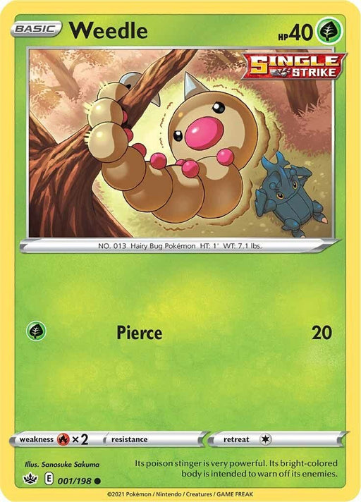 Pokemon Weedle 001/198 SWSH06: Chilling Reign Reverse Holo - EternaCards