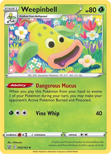 Pokemon Weepinbell 002/163 SWSH05: Battle Styles Normal - EternaCards