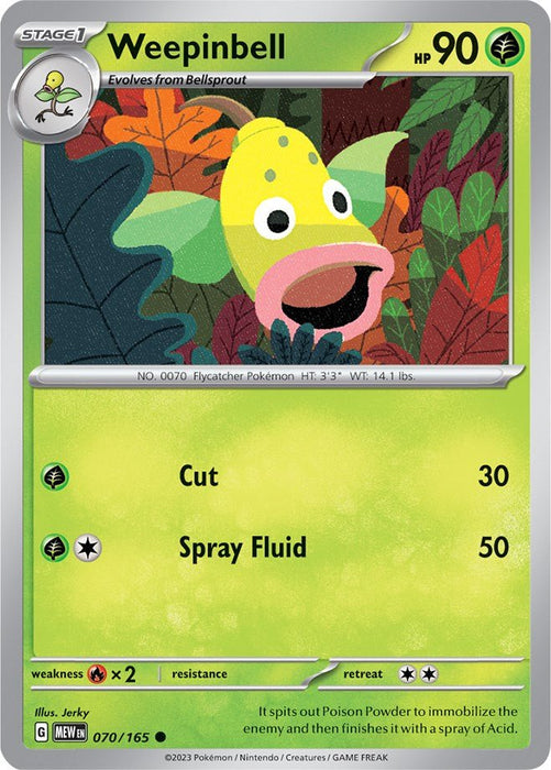 Pokemon Weepinbell 070/165 SV: Scarlet & Violet 151 Normal - Eterna Cards