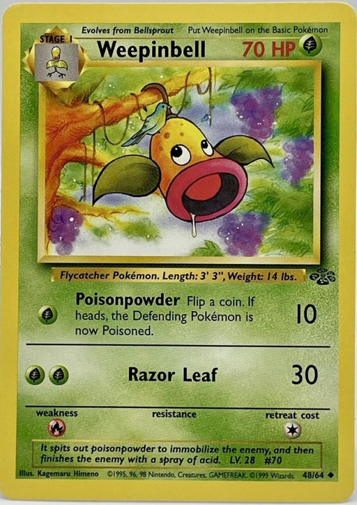 Pokemon Weepinbell 48/64 Jungle Unlimited - Eterna Cards