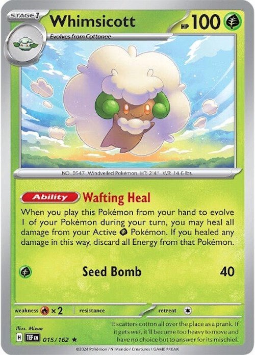 Pokemon Whimsicott 015/162 SV05: Temporal Forces Holo - EternaCards