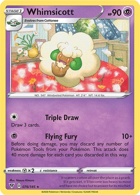 Pokemon Whimsicott 076/185 SWSH04: Vivid Voltage Normal - Eterna Cards