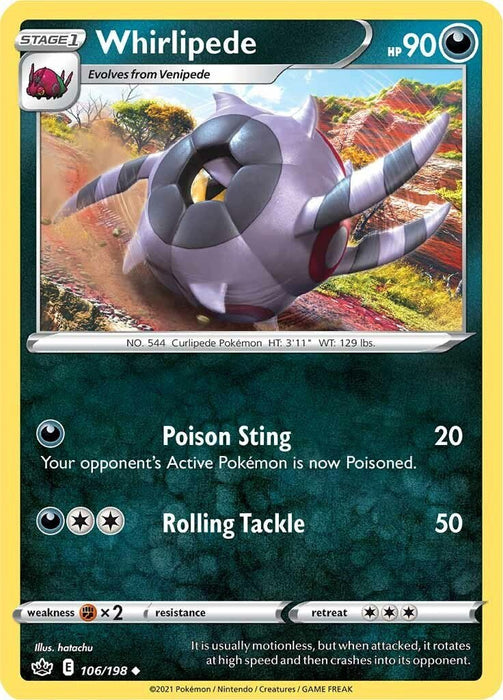 Pokemon Whirlipede 106/198 SWSH06: Chilling Reign Normal - EternaCards