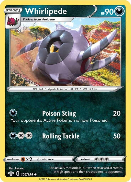 Pokemon Whirlipede 106/198 SWSH06: Chilling Reign Normal - EternaCards