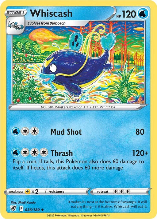 Pokemon Whiscash 036/189 SWSH10: Astral Radiance Reverse Holo - EternaCards