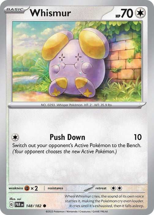 Pokemon Whismur 148/182 SV04: Paradox Rift Reverse Holo - EternaCards