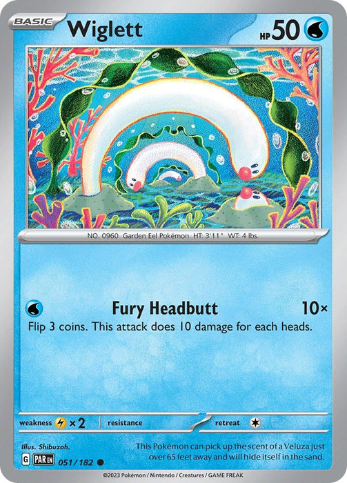 Pokemon Wiglett - 051/182 051/182 SV04: Paradox Rift Reverse Holo - EternaCards