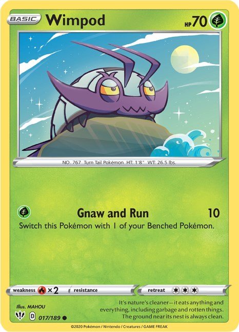 Pokemon Wimpod 017/189 SWSH03: Darkness Ablaze Reverse Holo - EternaCards