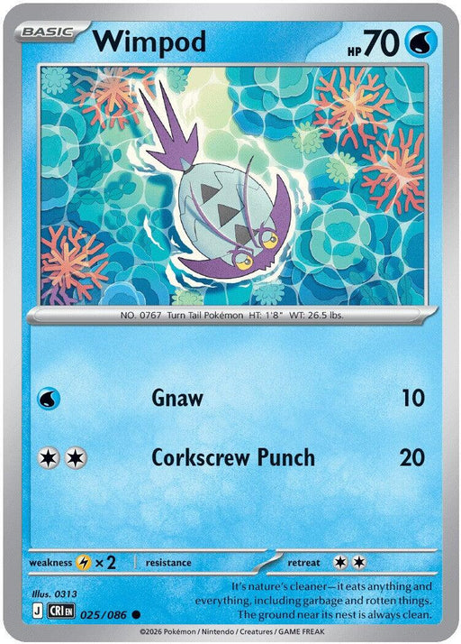 Pokemon Wimpod 025/086 ME04: Chaos Rising Reverse Holo - EternaCards