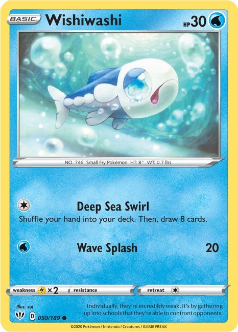 Pokemon Wishiwashi 050/189 SWSH03: Darkness Ablaze Normal - Eterna Cards