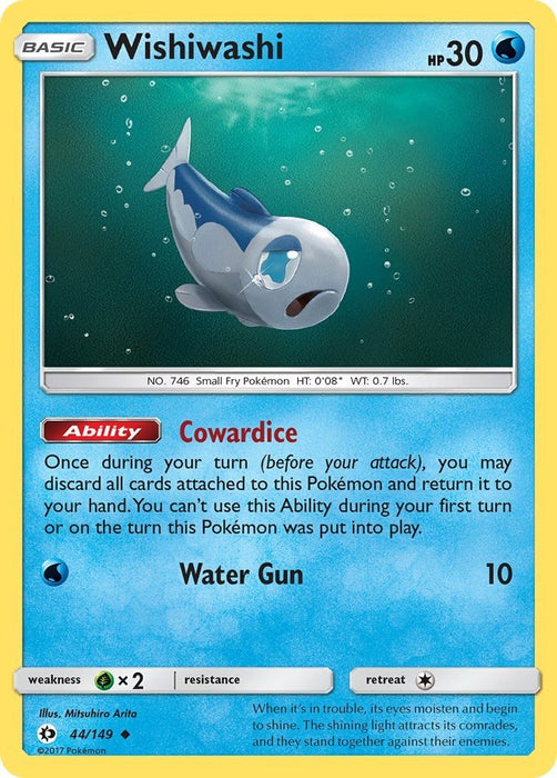 Pokemon Wishiwashi 44/149 SM Base Set Normal - Eterna Cards