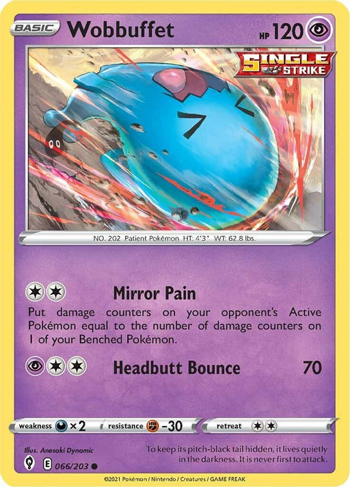Pokemon Wobbuffet 066/203 SWSH07: Evolving Skies Normal - Eterna Cards