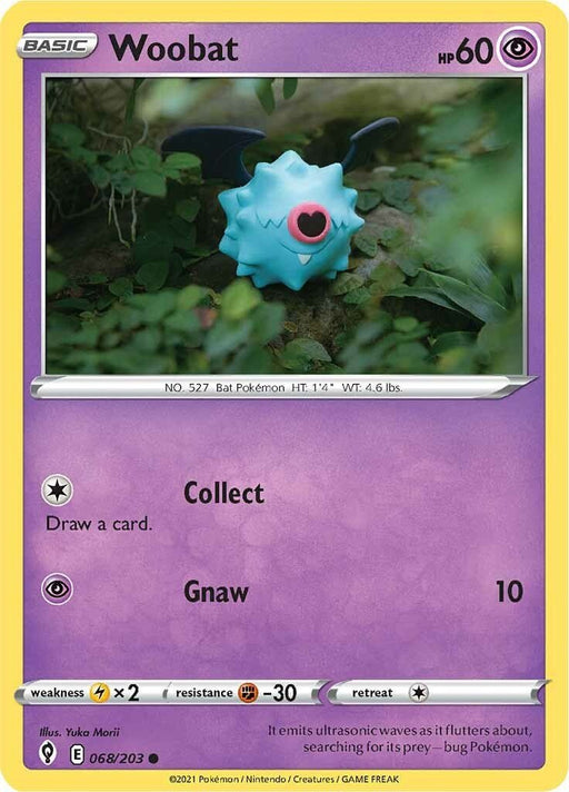 Pokemon Woobat 068/203 SWSH07: Evolving Skies Normal - Eterna Cards